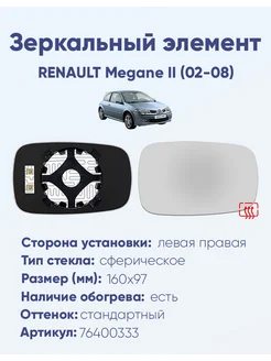 Зеркало RENAULT Megane II (02-08) 76400333