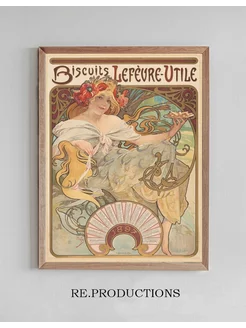 Постер Biscuits Lefèvre-Utile - Alphonse Mucha