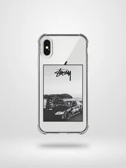 Стильный чехол на iPhone X и XS силиконовый STUSSY