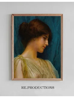 Постер Study of a girl’s head - John William Godward