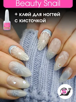 Накладные ногти с клеем и дизайном 3D длинные Beauty Snail 272914513 купить за 324 ₽ в интернет-магазине Wildberries