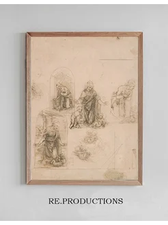 Постер Compositional Sketches for the - Leonardo da Vinci