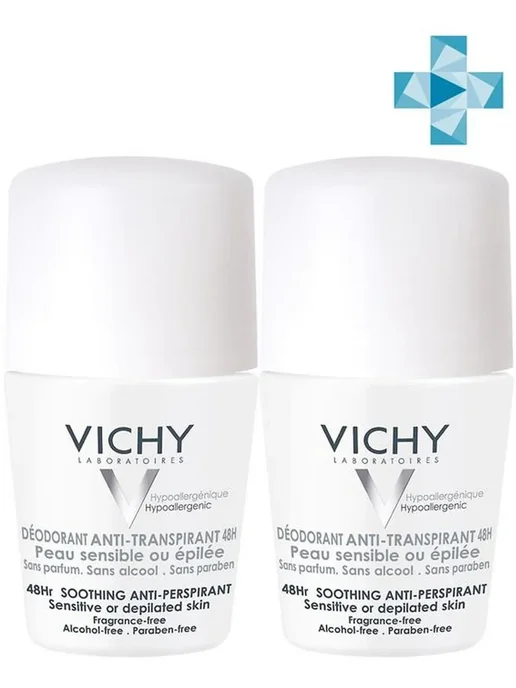 VICHY ВИШИ Дезодорант-шарик 48ч чувст кожи 50мл ДУОПАК, 50 мл, фото 3