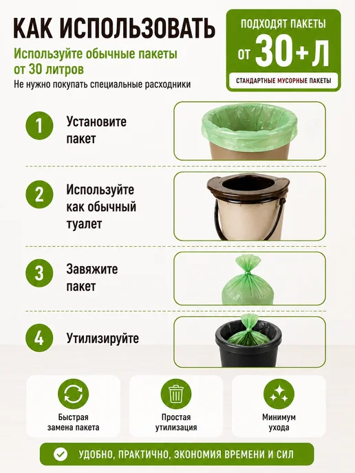 АЛЬТЕРНАТИВА Ведро туалет с крышкой для пожилых людей и дачи 17 л с дном, 17 л, фото 4