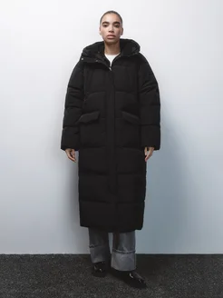 Пуховик стеганый с подкладкой из искусственного меха