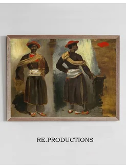 Постер Two Studies of a Standing Indian - Eugène Delacroix