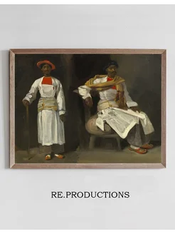 Постер Two Studies of an Indian from - Eugène Delacroix