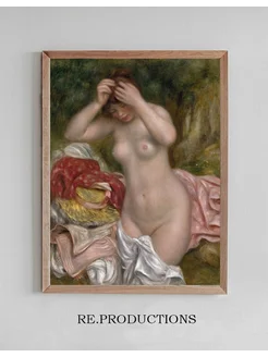 Постер Bather Arranging Her Hair - Pierre-Auguste Renoir