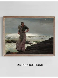 Постер A Light on the Sea - Winslow Homer