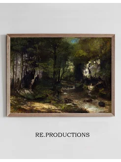 Постер The Stream (Le Ruisseau du - Gustave Courbet