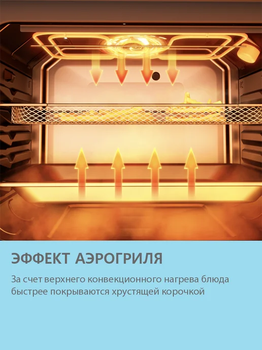 Comfee Встраиваемый электрический духовой шкаф CBO721AGB, черный, черный, фото 3