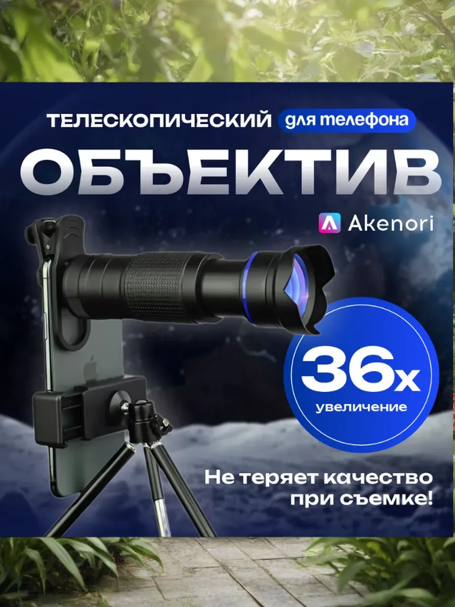 Телескопический объектив для телефона, телеобъектив 36x