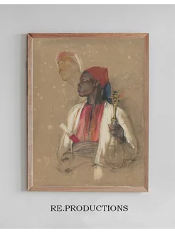 Постер Study for ‘The Pipe Bearer’ - John Frederick Lewis