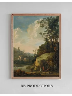 Постер Hilly Landscape With Figures By - Abraham Bloemaert