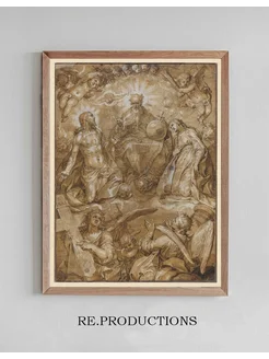 Постер Intercession of Christ and Mary - Abraham Bloemaert