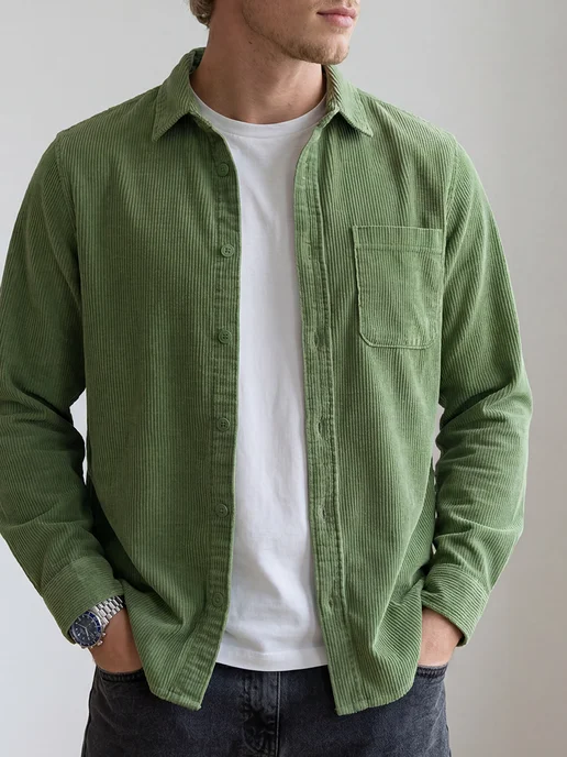 Оливковая рубашка