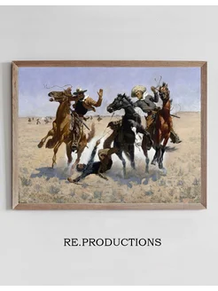 Постер Aiding a Comrade - Frederic Remington