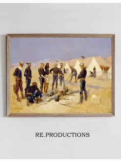 Постер Roasting the Christmas Beef in - Frederic Remington