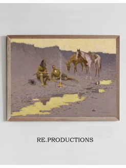 Постер A New Year On The Cimarron - Frederic Remington