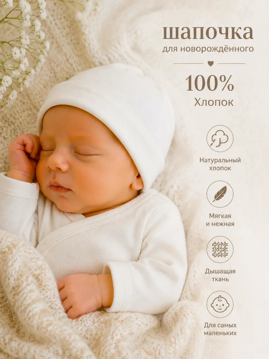Шапочка для новорожденного