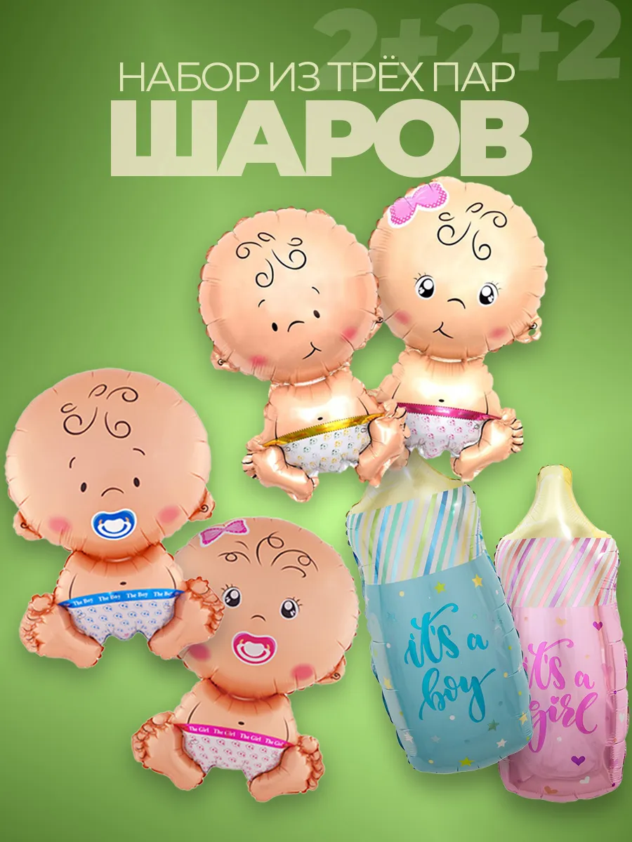 Гендер пати фотозона фольгированные шары мальчик девочка