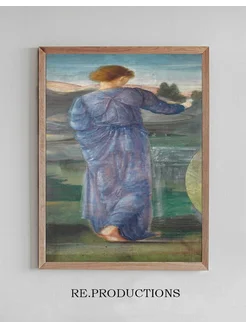 Постер A Female Figure In A - Sir Edward Coley Burne-Jones