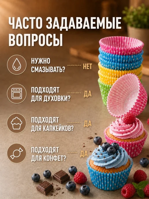 IG Pack Одноразовая бумажная форма для выпечки кексов 50х30мм,200 шт, 200 шт, фото 8