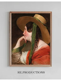 Постер Mädchen mit Strohhut - Friedrich von Amerling