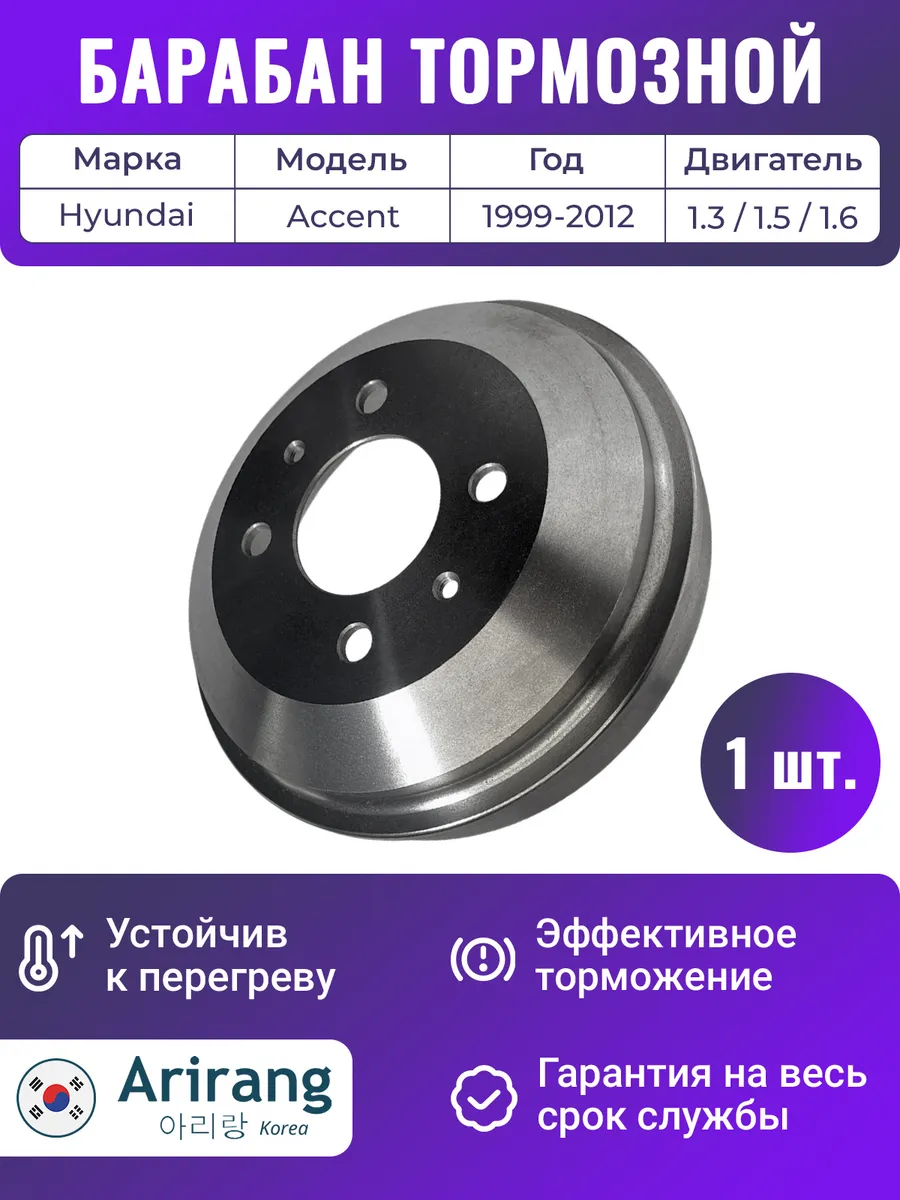 Барабан тормозной для Хендай Акцент Тагаз