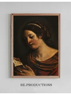 Постер Young Girl Reading - Guercino