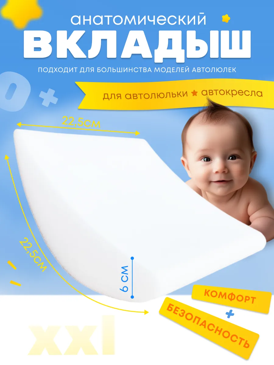 Анатомический вкладыш в автолюльку для новорожденных