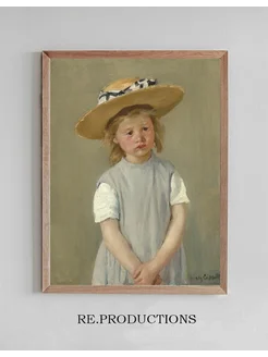 Постер Child in a Straw Hat - Mary Cassatt