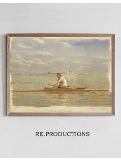 Постер John Biglin in a Single Scull - Thomas Eakins