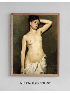 Постер Female Nude, Study - Albert Edelfelt