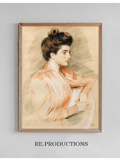 Постер Profile Portrait Of Elisabeth - Paul César Helleu