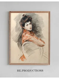 Постер Portrait Of Elisabeth Van Biema - Paul César Helleu