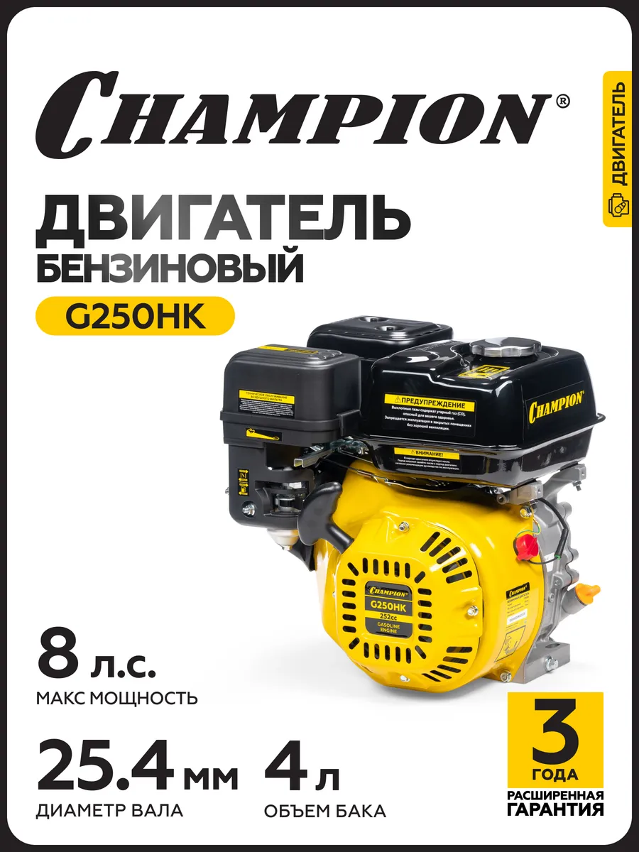 Двигатель для садовой техники G250HK 8 л.с. шпонка