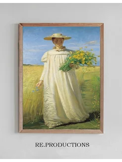 Постер Anna Ancher returning from the - Michael Ancher