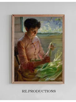 Постер Shucking Corn - Charles Courtney Curran