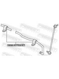 Втулка переднего стабилизатора комплект d24 VWSB-5G1FD24-KIT