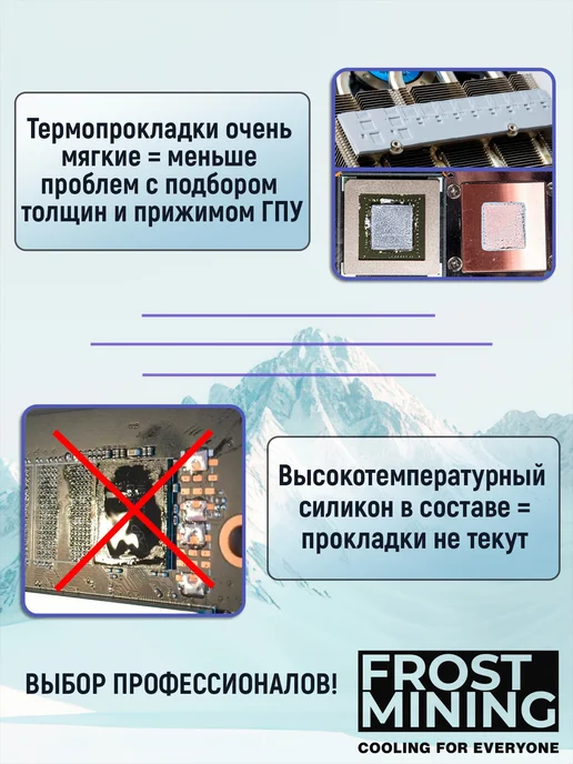 FrostMining Термопрокладка 15W Экстремал Термал Пад 0.5-3мм, 15 Вт, фото 2