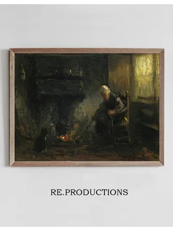 Постер At The Hearth - Jozef Israëls