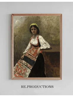 Постер Italian Woman (La - Jean-Baptiste-Camille Corot