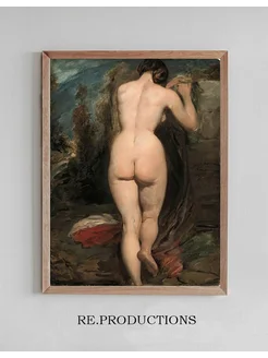 Постер Female nude, seen from behind - William Etty