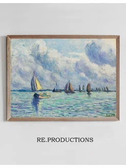 Постер Bateaux Sur La Meuse À Rotterdam - Maximilien Luce