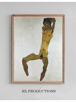 Постер Seated Male Nude (Self-Portrait) - Egon Schiele