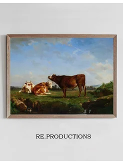 Постер Trois vaches au pâturage - Rosa Bonheur