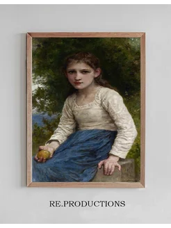 Постер Girl with an Apple - William Bouguereau