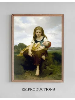 Постер The Elder Sister - William Bouguereau