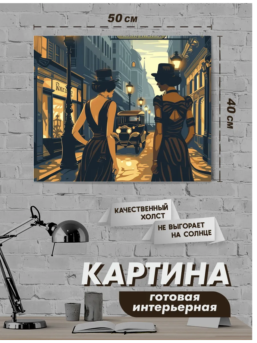Картина интерьерная, ретро постер 40х50